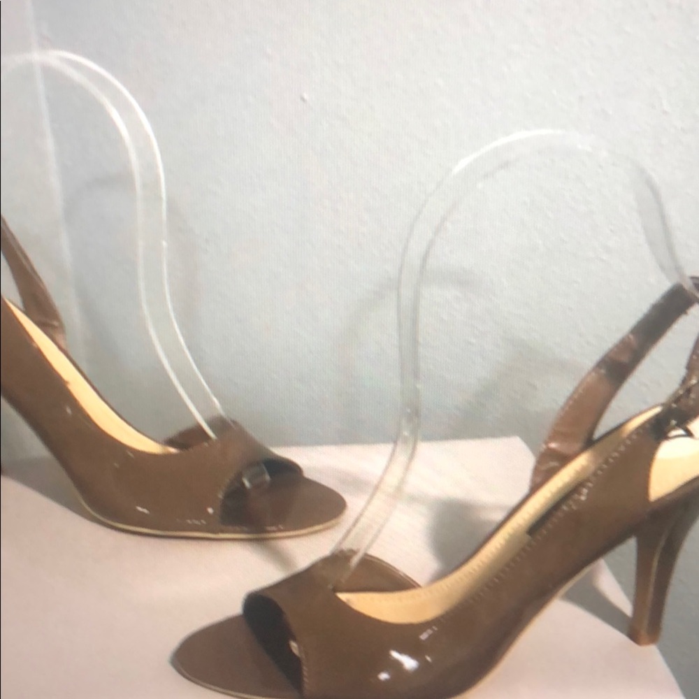 New patent leather peep toe heel